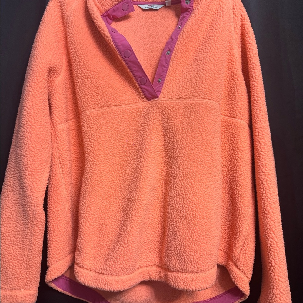Vineyard Vines Orange Fleece with Purple Trim